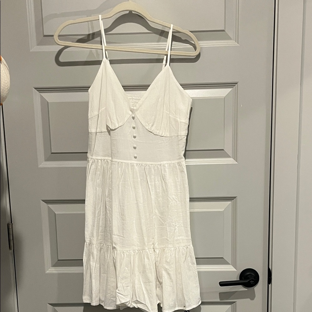 Zaful White Spaghetti Strap Tiered Sundress